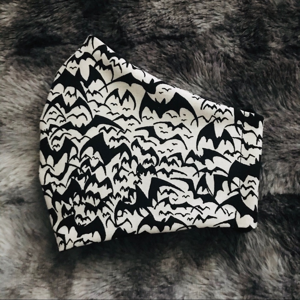 Face Mask Bats Skulls Goth Punk Adjustable